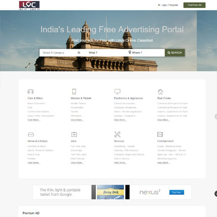 LVC — Free Classifieds Portal